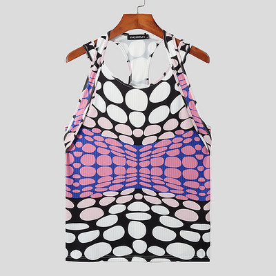 Modne muške majice bez rukava Jednobojni lažni dvodijelni prsluci bez rukava s O-izrezom 2023. Ljeto Fitness Ležerna muška odjeća S-5XL INCERUN