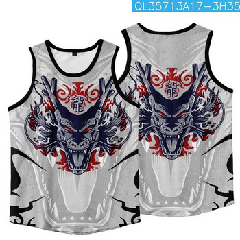 Ανδρικό αμάνικο πουκάμισο Dragon Print Tank Top 2022 Υψηλής ποιότητας Γυμναστήριο Bodybuilding Αθλητισμός γυμναστικής φανελάκι