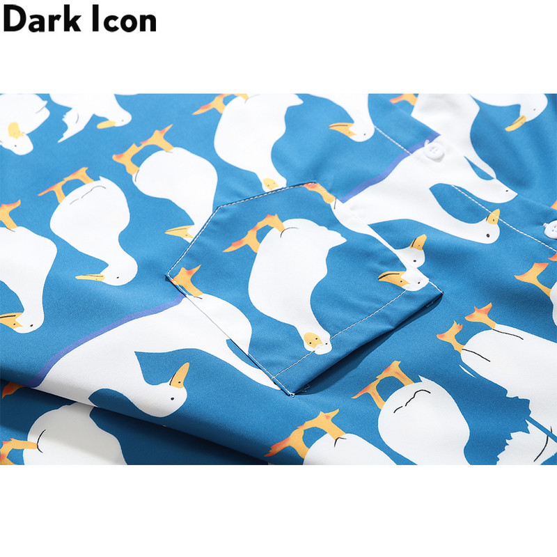 Sötét ikon Vicces nyomott, túlméretezett férfi ing, 2021 Nyári Ünnep Hawaii Ingek Férfi 2 legjobb szín