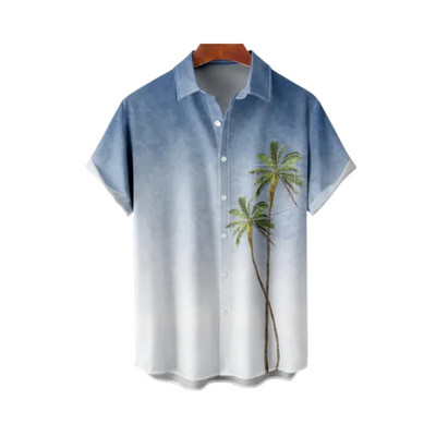 Jauns 3D lielizmēra ģeometriski apdrukāts havajiešu krekls vasaras pludmales ikdienas kleita ar īsām piedurknēm ar ērtu ķīniešu stilu