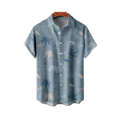 Jauns 3D lielizmēra ģeometriski apdrukāts havajiešu krekls vasaras pludmales ikdienas kleita ar īsām piedurknēm ar ērtu ķīniešu stilu