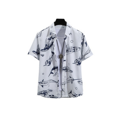 Jauns 3D lielizmēra ģeometriski apdrukāts havajiešu krekls vasaras pludmales ikdienas kleita ar īsām piedurknēm ar ērtu ķīniešu stilu