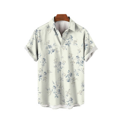 Jauns 3D lielizmēra ģeometriski apdrukāts havajiešu krekls vasaras pludmales ikdienas kleita ar īsām piedurknēm ar ērtu ķīniešu stilu