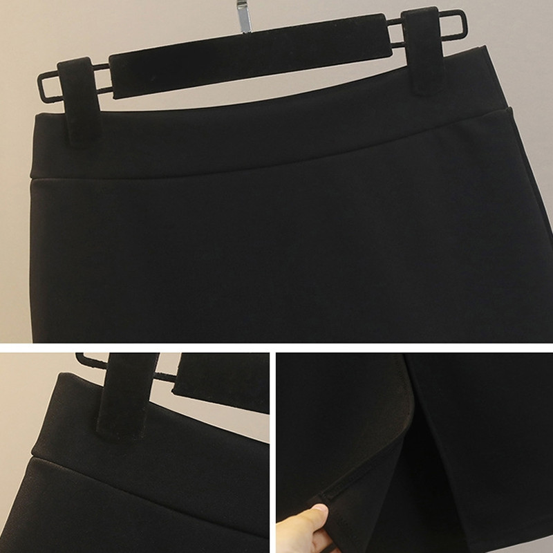 Qooth Summer Women Bodycon Fusta Creion Plus Size Split 6XL Fuste cu talie înaltă Moda Office Lady Fusta lungă elegantă QT951