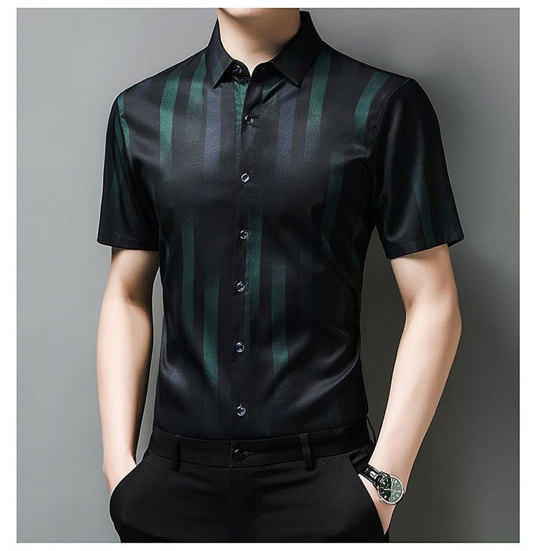 Vīriešu vasaras svītraini apdruka, polo-kakla vīriešu apģērbi 2023. gada jauns plāns biznesa krekls ar piedurknēm vīriešu krekls, topi T-krekli, krekli un blūze