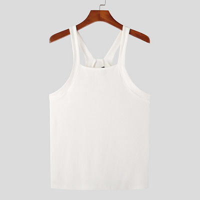 Ανδρικά φανελάκια 2023 μονόχρωμα αμάνικα γιλέκα με λαιμόκοψη ανδρικά καλοκαιρινά streetwear Skinny casual ανδρικά ρούχα S-5XL INCERUN