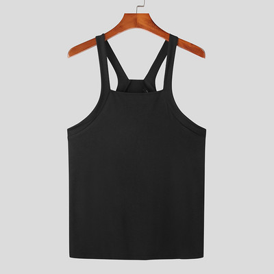 Ανδρικά φανελάκια 2023 μονόχρωμα αμάνικα γιλέκα με λαιμόκοψη ανδρικά καλοκαιρινά streetwear Skinny casual ανδρικά ρούχα S-5XL INCERUN