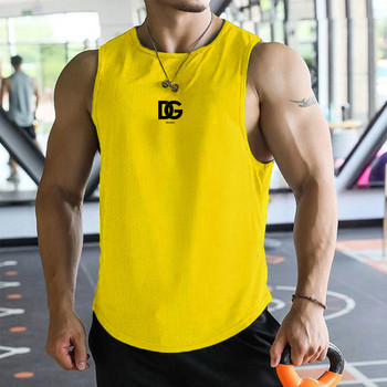 Καλοκαιρινό γυμναστήριο Αμάνικο ανδρικό μπλουζάκι αθλητικό μπλουζάκι που στεγνώνει γρήγορα