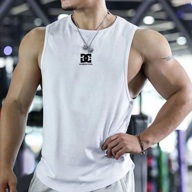 Vasaras fitnesa veste bez piedurknēm vīriešiem ātri žūstošs sporta modes krekls basketbola treniņu krekls āra skriešanai