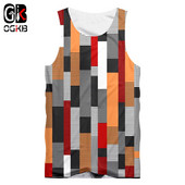 OGKB veste vīrietis jauns kultūrisms 3D topi, drukas krāsains hiphopa liela izmēra kostīms unisex bezpiedurkņu krekls