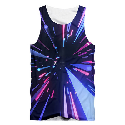 OGKB veste vīrietis jauns kultūrisms 3D topi, drukas krāsains hiphopa liela izmēra kostīms unisex bezpiedurkņu krekls