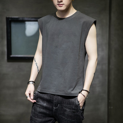 Vīriešu kokvilnas blūze bez piedurknēm Ikdienas veste Vīriešu kultūrisms apakškrekls Camiseta Sin Mangas Deporte Hombre