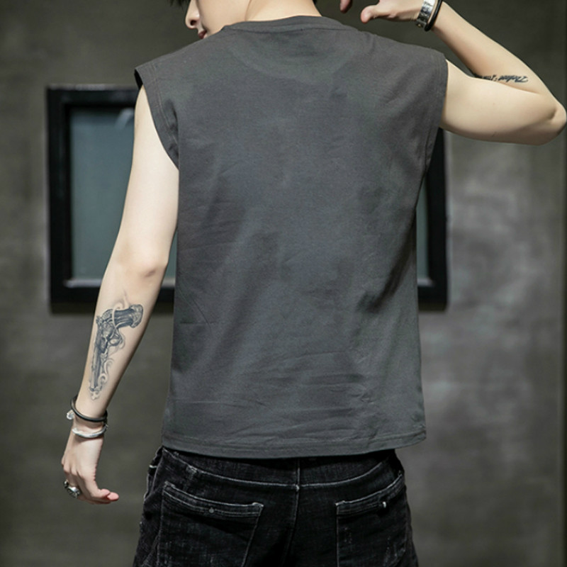 Vīriešu kokvilnas blūze bez piedurknēm Ikdienas veste Vīriešu kultūrisms apakškrekls Camiseta Sin Mangas Deporte Hombre