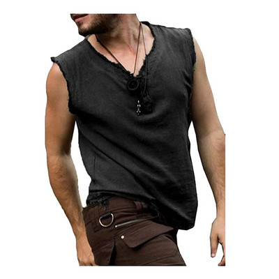 Ανδρικό ρετρό μεσαιωνικό πουκάμισο Pirate Viking T-shirt Vintage casual αμάνικο Knight Renaissance Nordic Cosplay κοστούμι