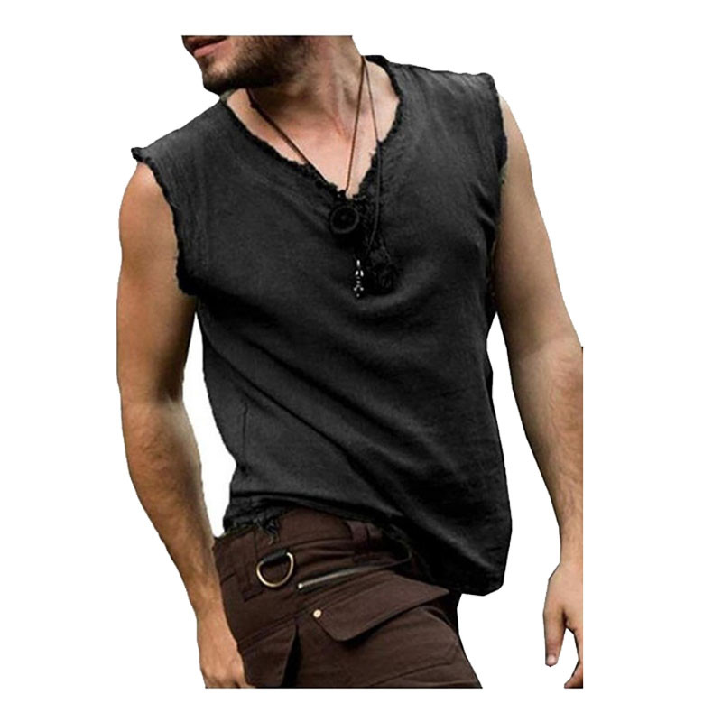 Ανδρικό ρετρό μεσαιωνικό πουκάμισο Pirate Viking T-shirt Vintage casual αμάνικο Knight Renaissance Nordic Cosplay κοστούμι