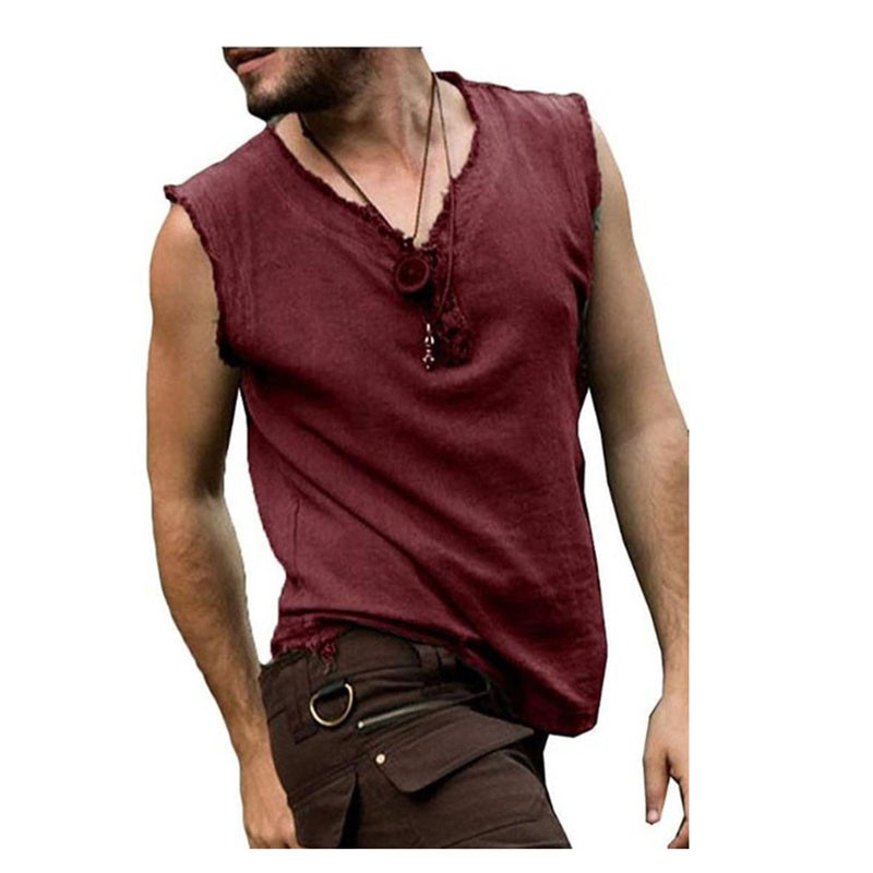 Ανδρικό ρετρό μεσαιωνικό πουκάμισο Pirate Viking T-shirt Vintage casual αμάνικο Knight Renaissance Nordic Cosplay κοστούμι