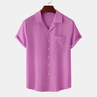 Férfi Harajuku Cukorka Ingek Nyári Jégselyem Kényelmes Kubai Camp Gallér Beach Camisa Hawaiana Pár ruházat Hippi utcai viselet