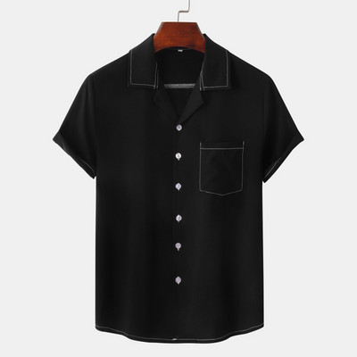 Férfi Harajuku Cukorka Ingek Nyári Jégselyem Kényelmes Kubai Camp Gallér Beach Camisa Hawaiana Pár ruházat Hippi utcai viselet