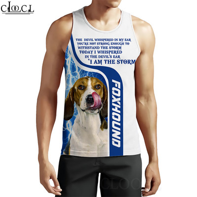 CLOOCL vīriešu topi Vācu aitu suņa dzīvnieku 3D raksta veste Hip-hop stila ielu apģērbi Modes fitnesa džemperi bez piedurknēm