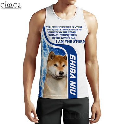 CLOOCL vīriešu topi Vācu aitu suņa dzīvnieku 3D raksta veste Hip-hop stila ielu apģērbi Modes fitnesa džemperi bez piedurknēm