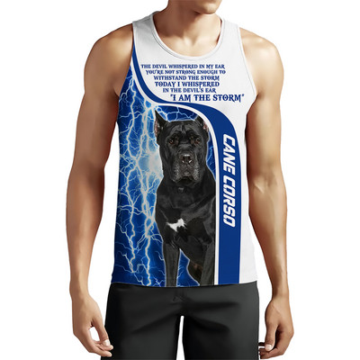 CLOOCL vīriešu topi Vācu aitu suņa dzīvnieku 3D raksta veste Hip-hop stila ielu apģērbi Modes fitnesa džemperi bez piedurknēm