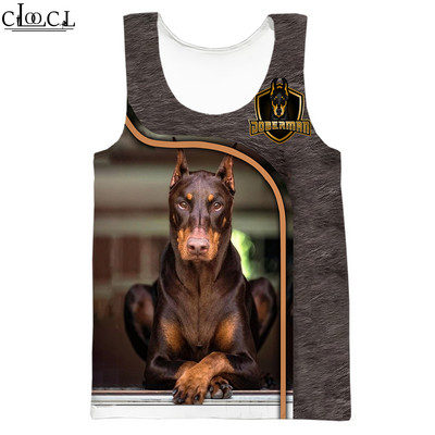 CLOOCL vīriešu topi Vācu aitu suņa dzīvnieku 3D raksta veste Hip-hop stila ielu apģērbi Modes fitnesa džemperi bez piedurknēm