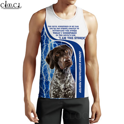 CLOOCL vīriešu topi Vācu aitu suņa dzīvnieku 3D raksta veste Hip-hop stila ielu apģērbi Modes fitnesa džemperi bez piedurknēm