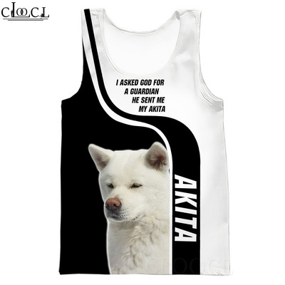 CLOOCL vīriešu topi Vācu aitu suņa dzīvnieku 3D raksta veste Hip-hop stila ielu apģērbi Modes fitnesa džemperi bez piedurknēm