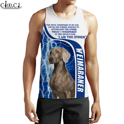 CLOOCL vīriešu topi Vācu aitu suņa dzīvnieku 3D raksta veste Hip-hop stila ielu apģērbi Modes fitnesa džemperi bez piedurknēm