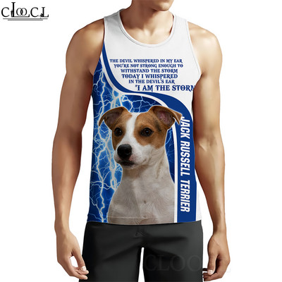 CLOOCL vīriešu topi Vācu aitu suņa dzīvnieku 3D raksta veste Hip-hop stila ielu apģērbi Modes fitnesa džemperi bez piedurknēm