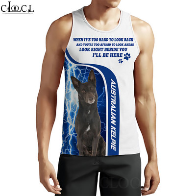 CLOOCL vīriešu topi Vācu aitu suņa dzīvnieku 3D raksta veste Hip-hop stila ielu apģērbi Modes fitnesa džemperi bez piedurknēm