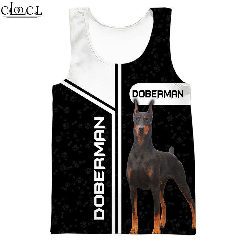 CLOOCL vīriešu topi Vācu aitu suņa dzīvnieku 3D raksta veste Hip-hop stila ielu apģērbi Modes fitnesa džemperi bez piedurknēm