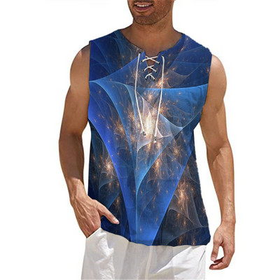 Kokvilnas vīriešu bezpiedurkņu aukliņas ar V veida kakla izgriezumu bez piedurknēm T-krekls vasaras jūrmalā Beach Street ikdienas krekli Sporta zāle Slim Tank Top