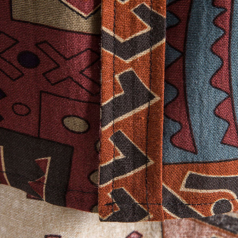 Cămașă cu mânecă scurtă de vară, din bumbac, poliester, pentru bărbați, cu model geometric boho, cămăși de plajă pentru bărbați, bluză casual pentru bărbați