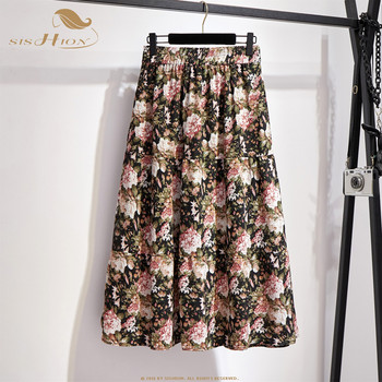 2020 New Arrival Γυναικεία Καλοκαιρινή Floral Φούστα VD1457 Vintage μακριά Midi Φούστα A Line 5XL 6XL Plus Size Chiffon