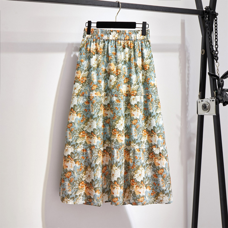 2020. aasta uustulnukate naiste suvine lilleline seelik VD1457 vana pikk Midi seelik A Line 5XL 6XL Plus Size Chiffon seelik