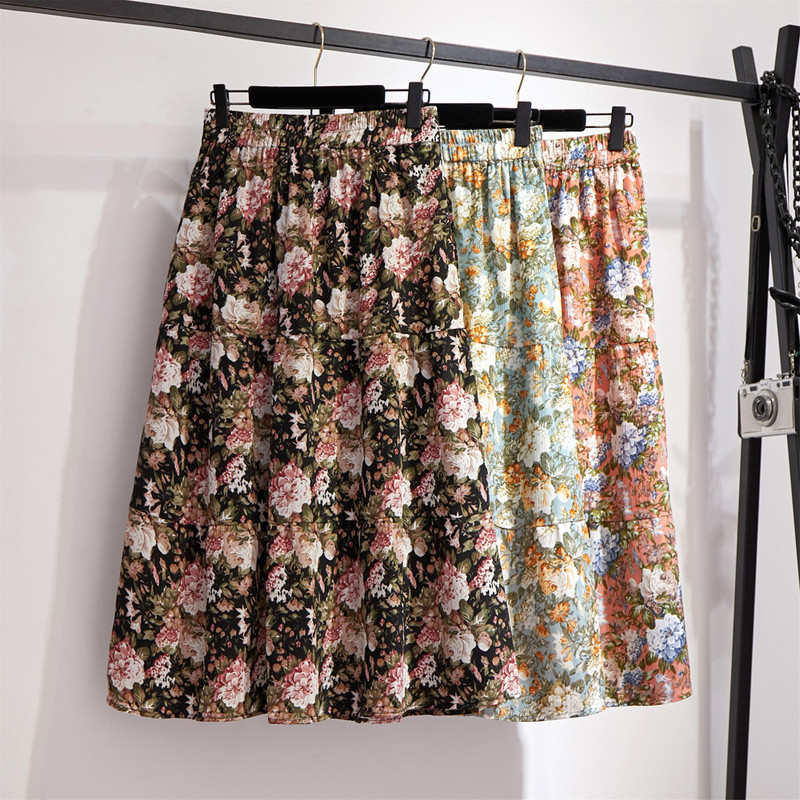 2020. aasta uustulnukate naiste suvine lilleline seelik VD1457 vana pikk Midi seelik A Line 5XL 6XL Plus Size Chiffon seelik