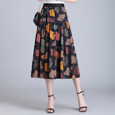 Fairy Girl suvine VD3088 seelik 2022 Uus Retroprinter kõrge vöökohaga salendav keskmise pikkusega Mbrella Akirt A-joonega seelik