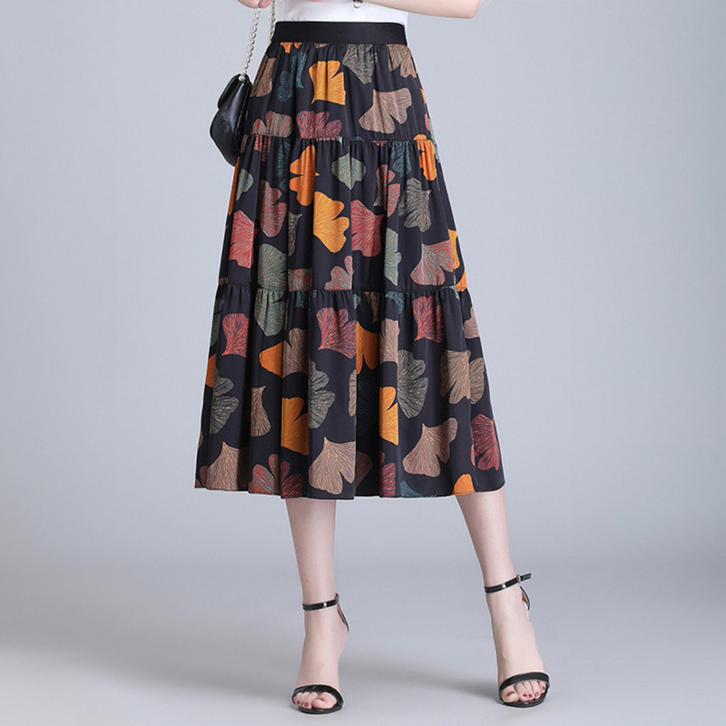 Fairy Girl suvine VD3088 seelik 2022 Uus Retroprinter kõrge vöökohaga salendav keskmise pikkusega Mbrella Akirt A-joonega seelik