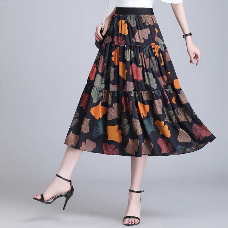 Fairy Girl suvine VD3088 seelik 2022 Uus Retroprinter kõrge vöökohaga salendav keskmise pikkusega Mbrella Akirt A-joonega seelik