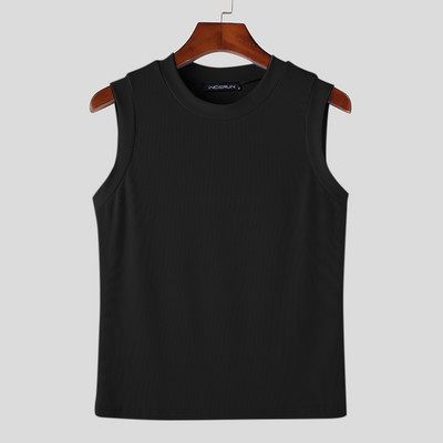 Férfi felsők egyszínű O-nyakú Fitness Ujjatlan nyári alkalmi férfi mellények 2023 Utcai ruházat Divat Férfi ruházat S-5XL INCERUN