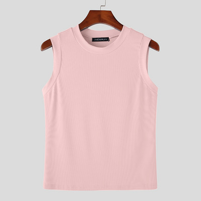 Férfi felsők egyszínű O-nyakú Fitness Ujjatlan nyári alkalmi férfi mellények 2023 Utcai ruházat Divat Férfi ruházat S-5XL INCERUN