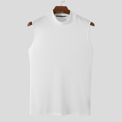 2023. gada modes vīriešu topi, bruņurupuči bez piedurknēm, ielas apģērbs, ikdienas vestes, vienkrāsainas ballītes naktskluba šaurie topi INCERUN S-5XL