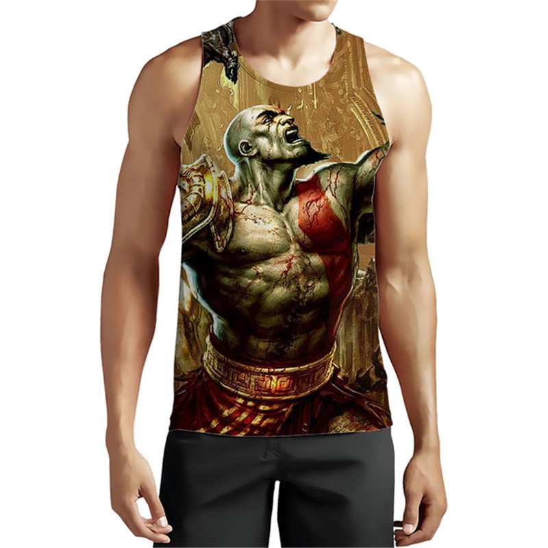 Majice bez rukava u borbenom stilu za muškarce Ratne 3D grafičke prsluke bez rukava Ljetna ulična odjeća Sport Fitness Puloveri Majica plus veličina 6XL