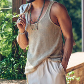 Kootud vest Meeste Tanktop Suvine Kerge varrukateta särk Hawaii Rannarõivad Kottis topid Jõusaal Fitness Kulturism Meeste riided