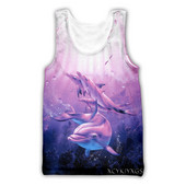 Νέα ανδρικά/γυναικεία τρισδιάστατα τυπωμένα δελφίνια casual γιλέκο Μόδα Streetwear Ανδρικά Loose Sporting Tank Top D22