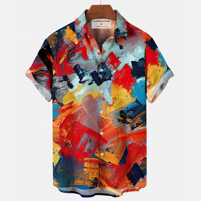 2023. gada modes ielas džemperis Havaju salu vīriešu brīvi pieguļošs krekls ar īsām piedurknēm, ikdienas ikdienas krekls, vasaras jaunums