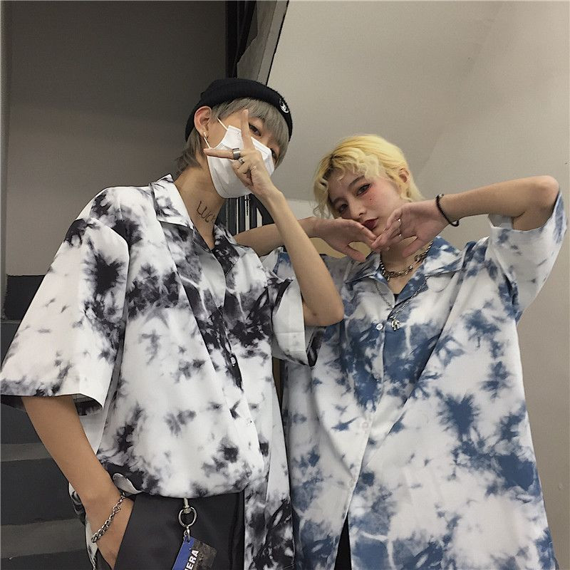 Férfi ruházat Utcai ruha divat Alkalmi lehajtható gallér, rövid ujjú nyomtatás, semleges, jóképű gombos tavaszi nyári ingek