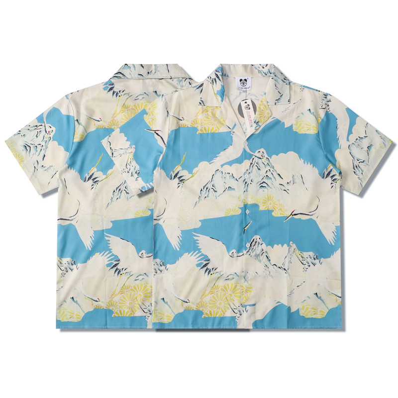 Cămăși cu mânecă scurtă Harajuku Streetwear Vintage cu imprimeu tigru pentru bărbați cu rever japonez retro Y2k Camisa haine de plajă supradimensionate