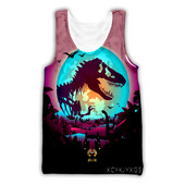 Noi bărbați/femei 3D imprimat Jurassic Park Dinozaur Vestă casual Moda Streetwear Bărbați Sporting Tank Top D01